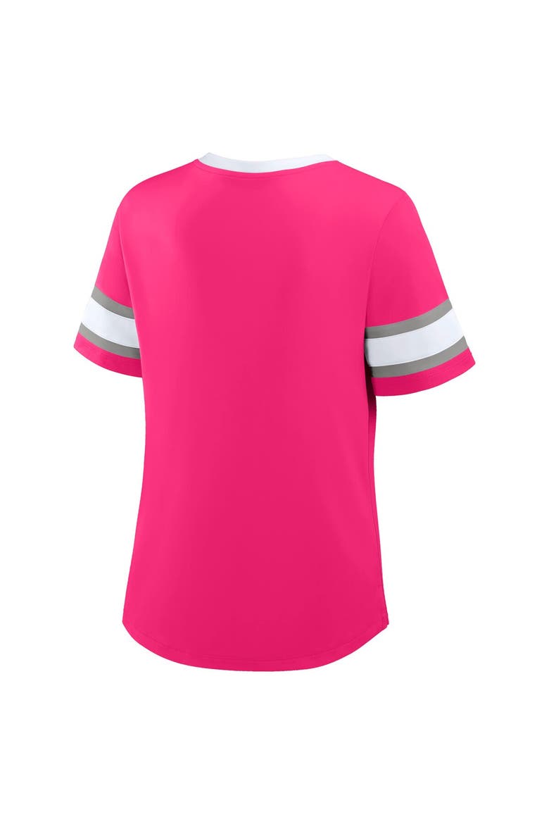 Women's Fanatics Pink Dallas Cowboys Redzone Draw Play Athena Lace-Up T-Shirt, Alternate, color, Pink
