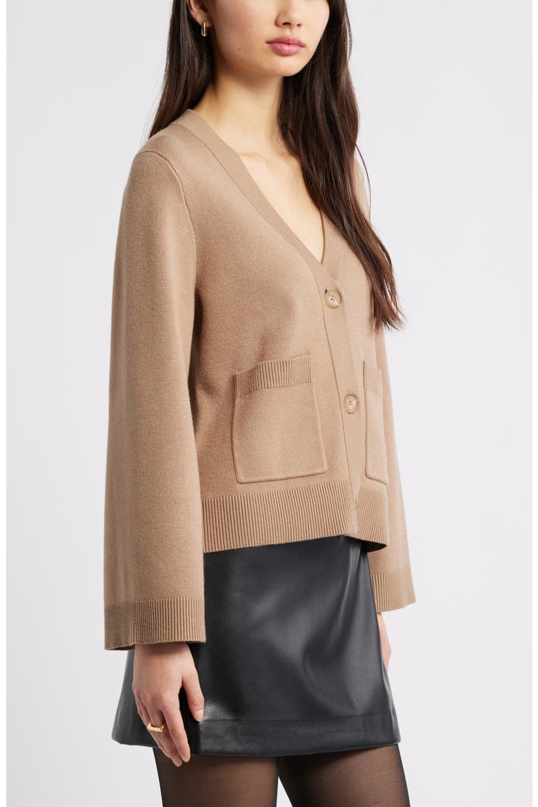 Wide Sleeve Cardigan, Alternate, color, TAN PORTABELLA