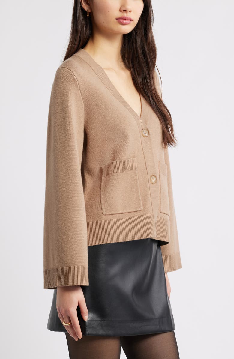 Open Edit Wide Sleeve Cardigan, Alternate, color, Tan Portabella