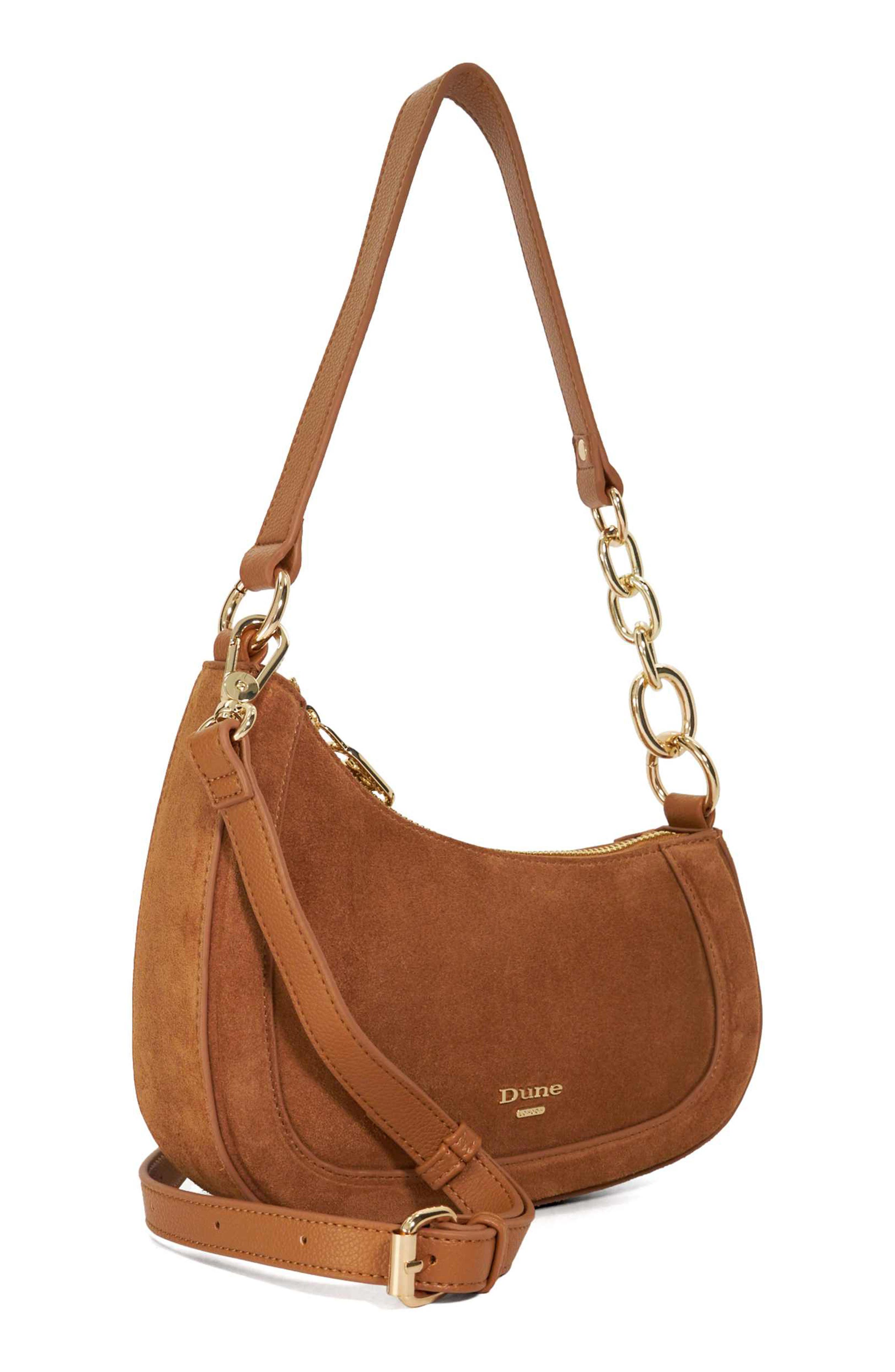 Dune London Direction Suede Shoulder Bag, Alternate, color, 
