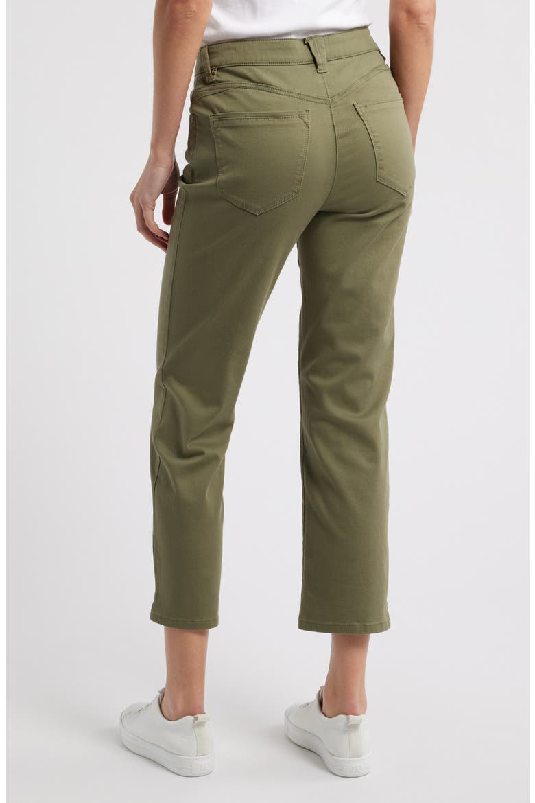High Waist Straight Leg Stretch Twill Pants, Alternate, color, LILY PAD