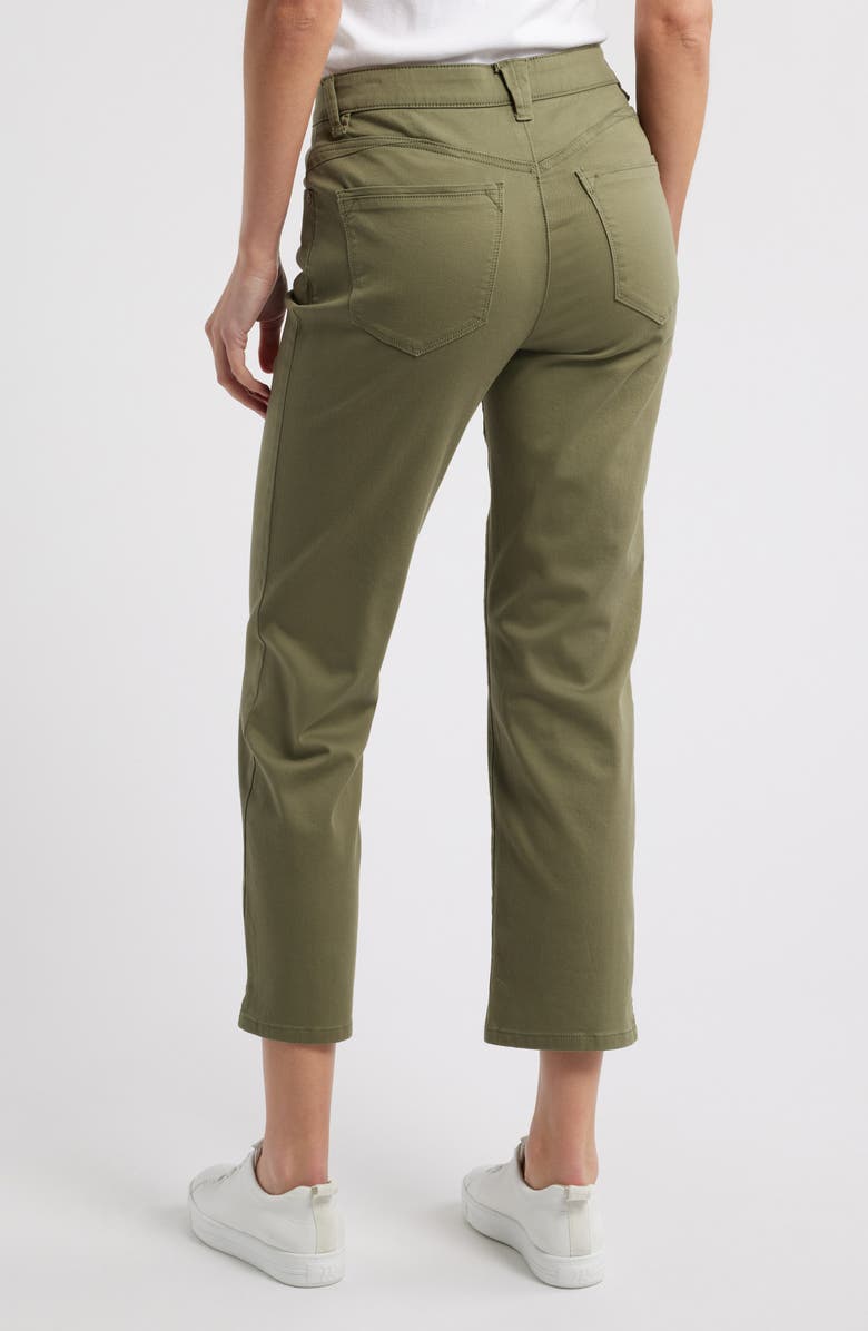 Wit & Wisdom High Waist Straight Leg Stretch Twill Pants, Alternate, color, Lily Pad