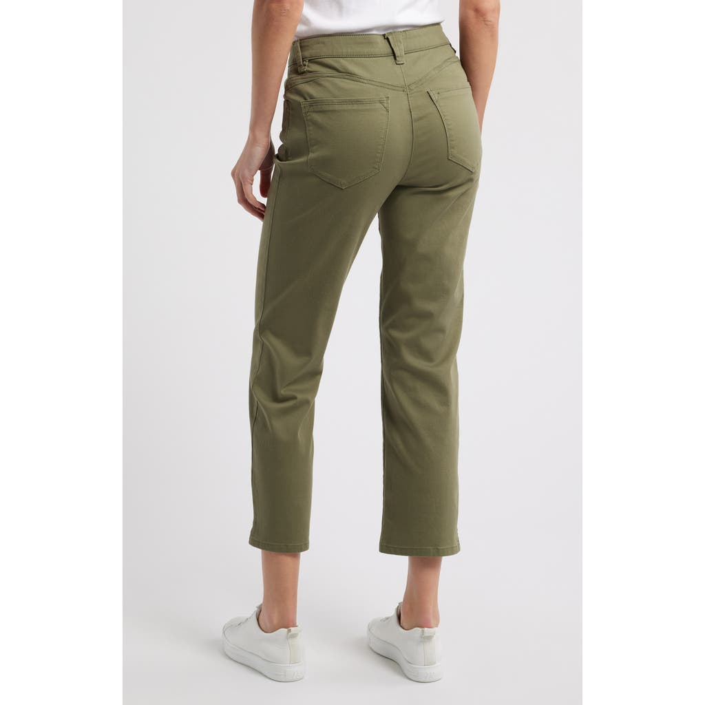 Wit & Wisdom High Waist Straight Leg Stretch Twill Pants In Lily Pad