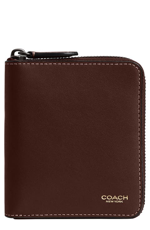 Zip Around Leather Wallet