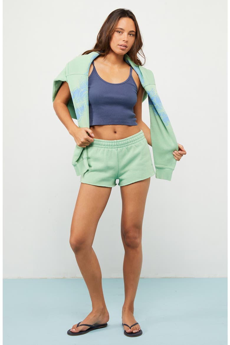 Hibiscus Core Micro Shorts, Alternate, color, GREEN