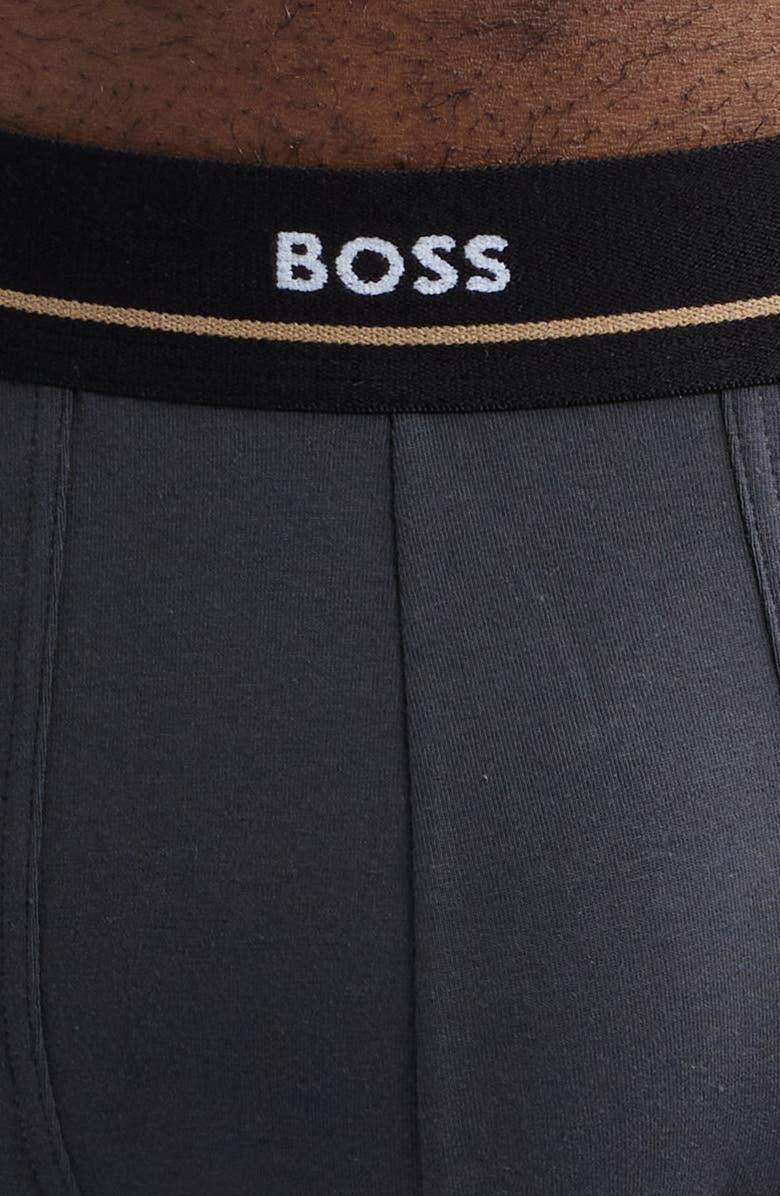 BOSS 5-Pack Essential Stretch Cotton Trunks, Alternate, color, Grey/ Black/ Blue/ Green Asst.