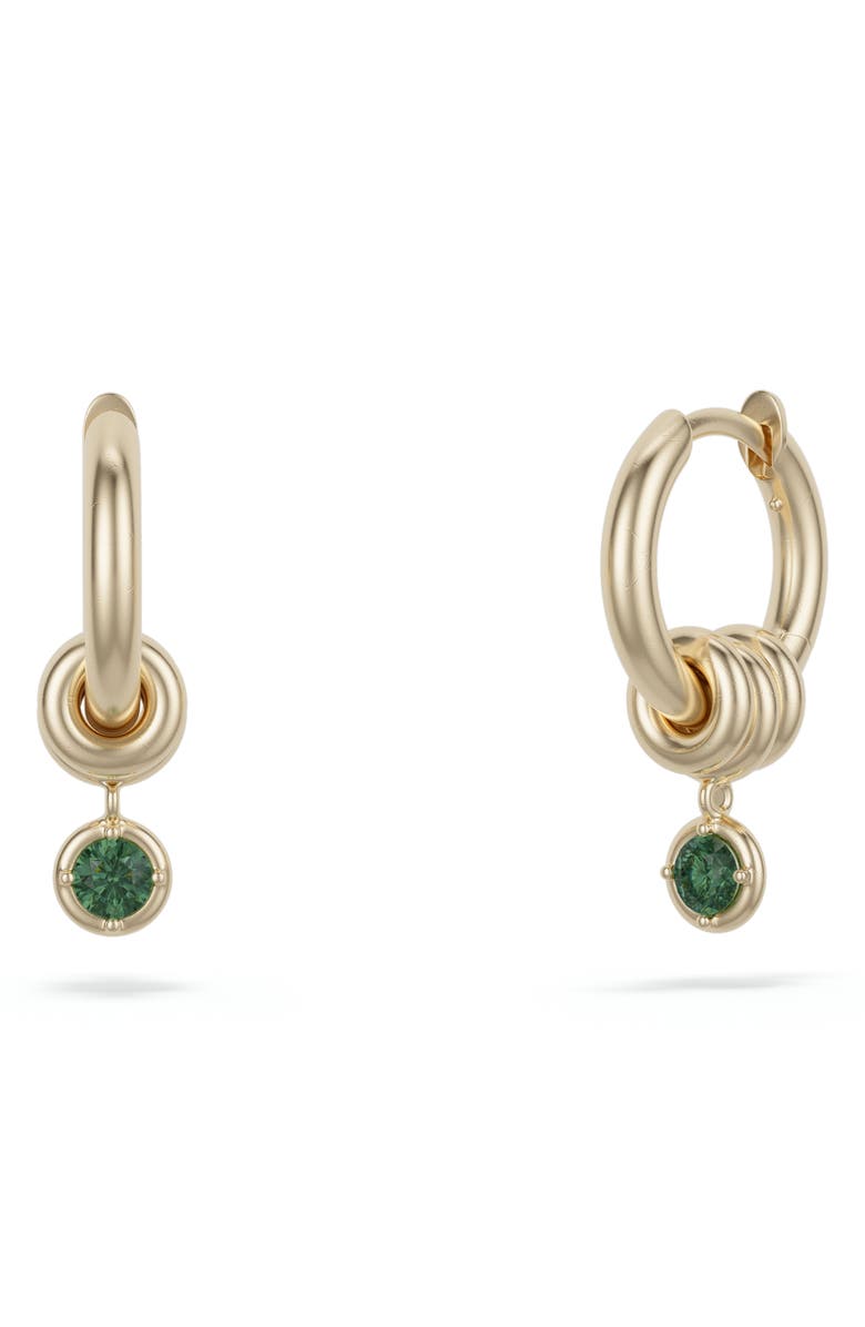 Spinelli Kilcollin Zahra Emerald Huggie Hoop Earrings, Main, color, Dia Em 18Kyg