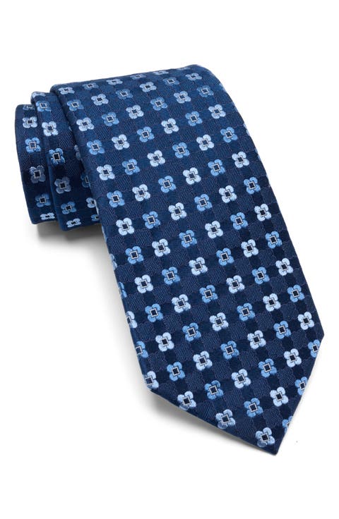 Floral Patterned Silk Tie