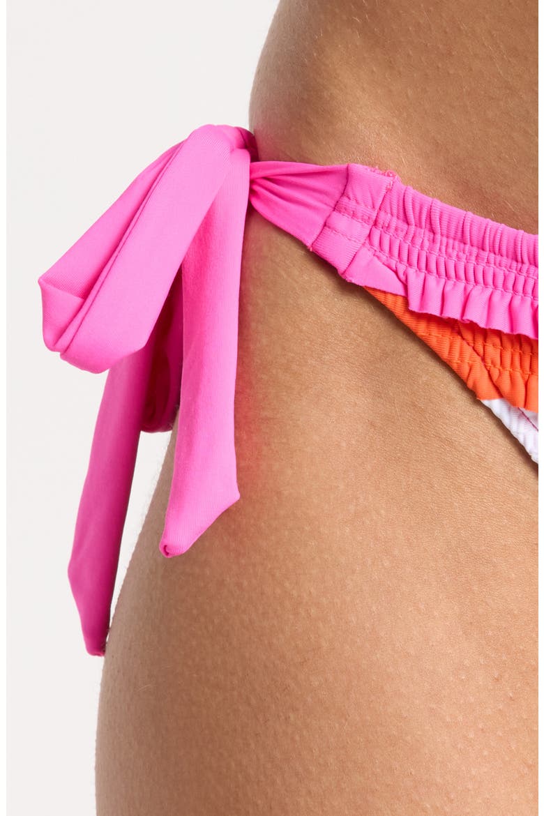 Flamingo Side Tie Bikini Bottoms, Alternate, color, STRAWBERRY
