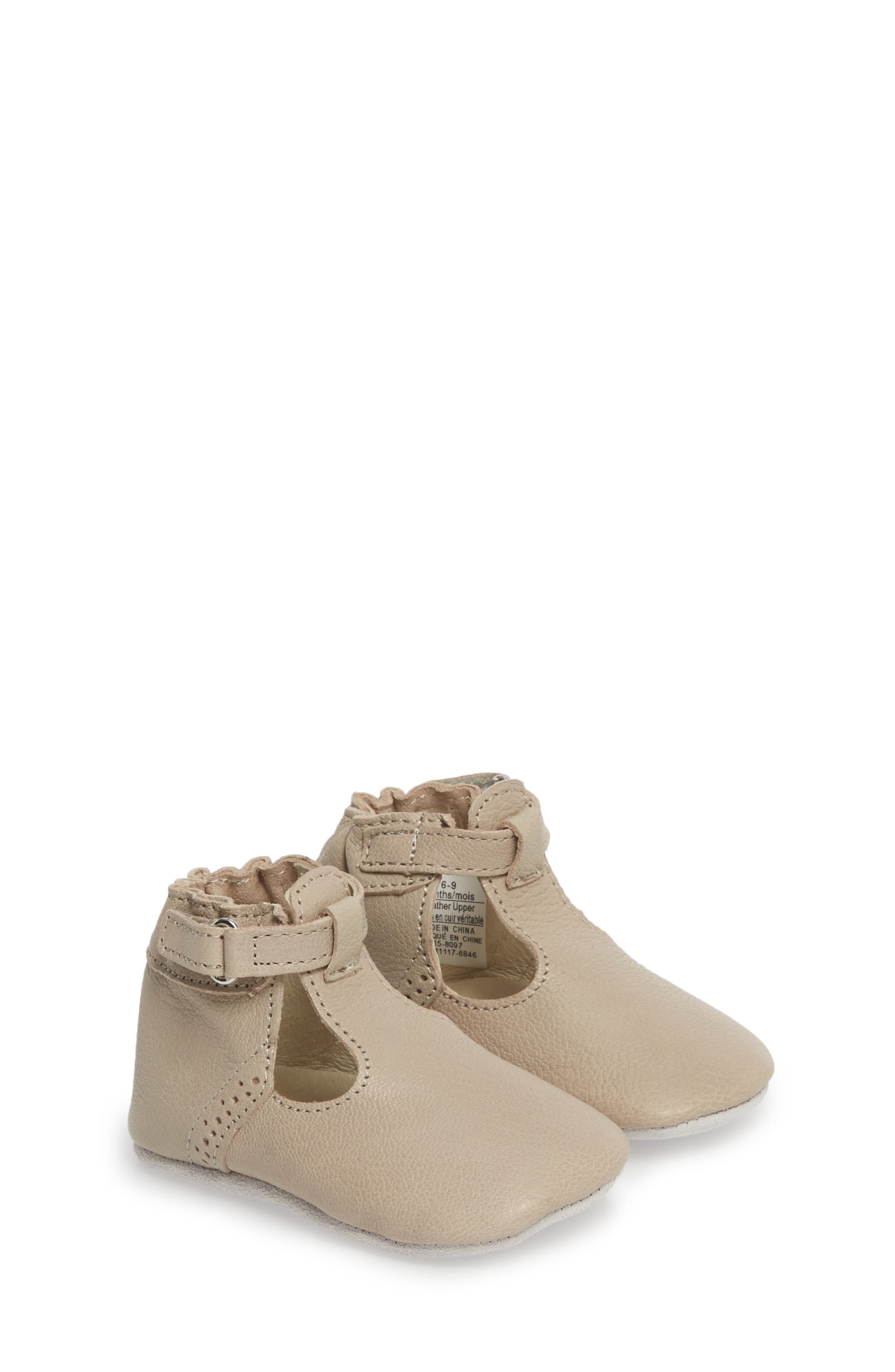 Robeez<sup>®</sup> Penny T-Strap Mary Jane Crib Shoe, Main, color, 