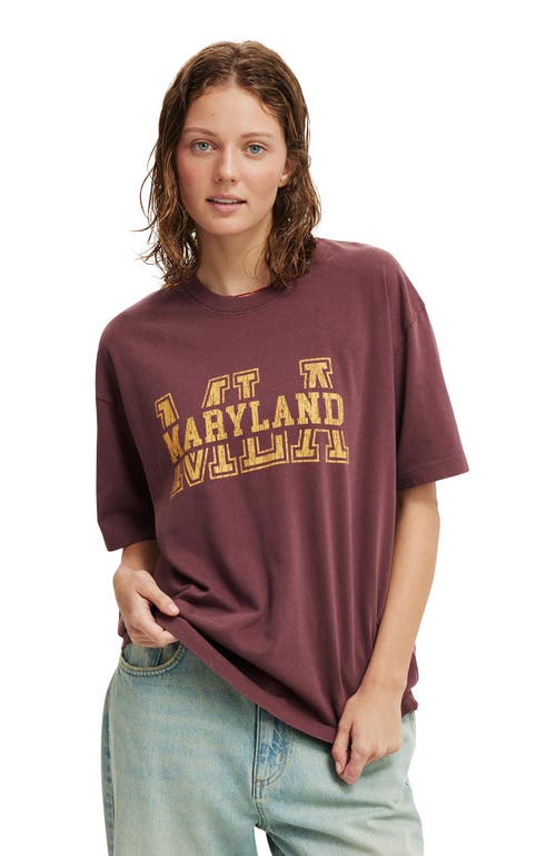 Cotton On The Premium Boxy Graphic Tee In Maryland Cherry Varnish