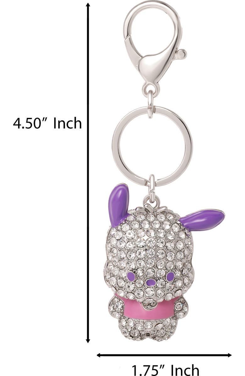 Hello Kitty Pochacco Pavé Keychain Bag Charm, Alternate, color, Clear, Multi