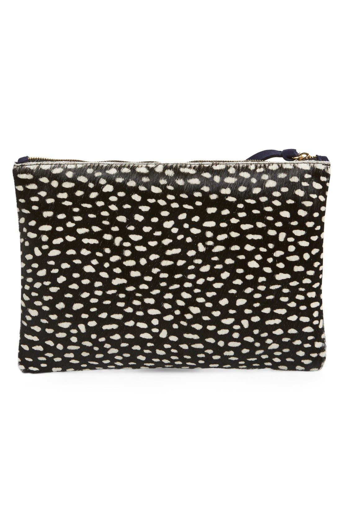 'Supreme' Genuine Calf Hair Clutch, Alternate, color, BLACK LADYBUG