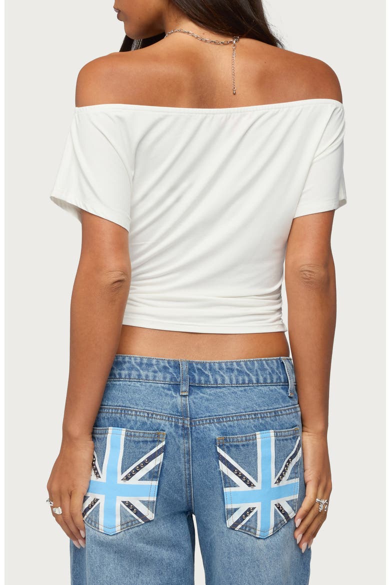 Hecate Off the Shoulder Keyhole Top, Alternate, color, WHITE