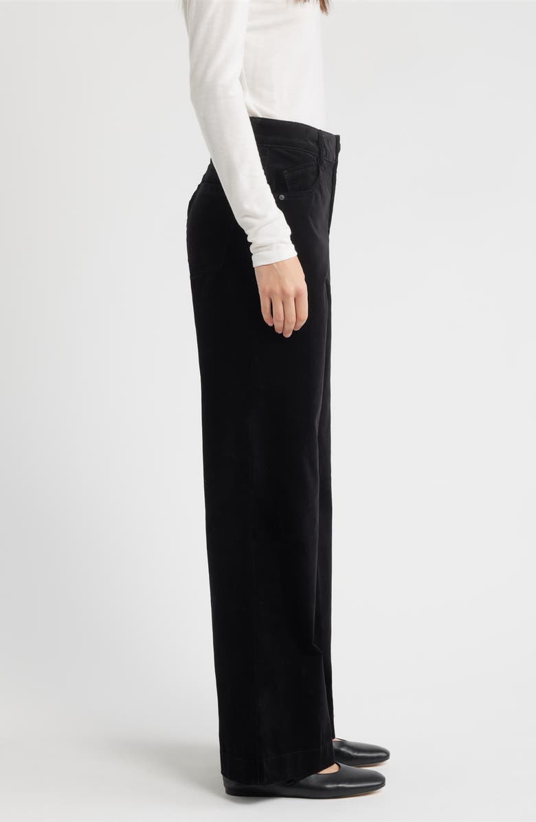 Wit & Wisdom Sam High Waist Wide Leg Corduroy Pants, Alternate, color, Black