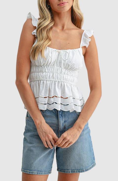 Ruffle Peplum Sleeveless Top