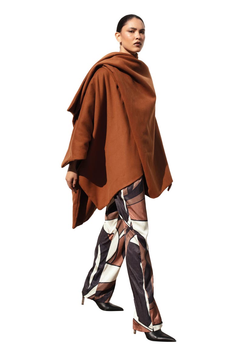 Convertible Terra Brown Cape, Alternate, color, Solid Brown