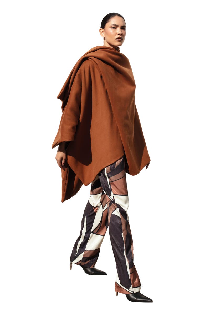 DIARRABLU Convertible Terra Brown Cape, Alternate, color, Solid Brown