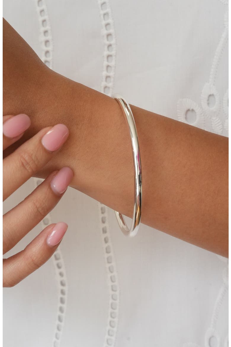 High Polish Bangle, Alternate, color, SILVER