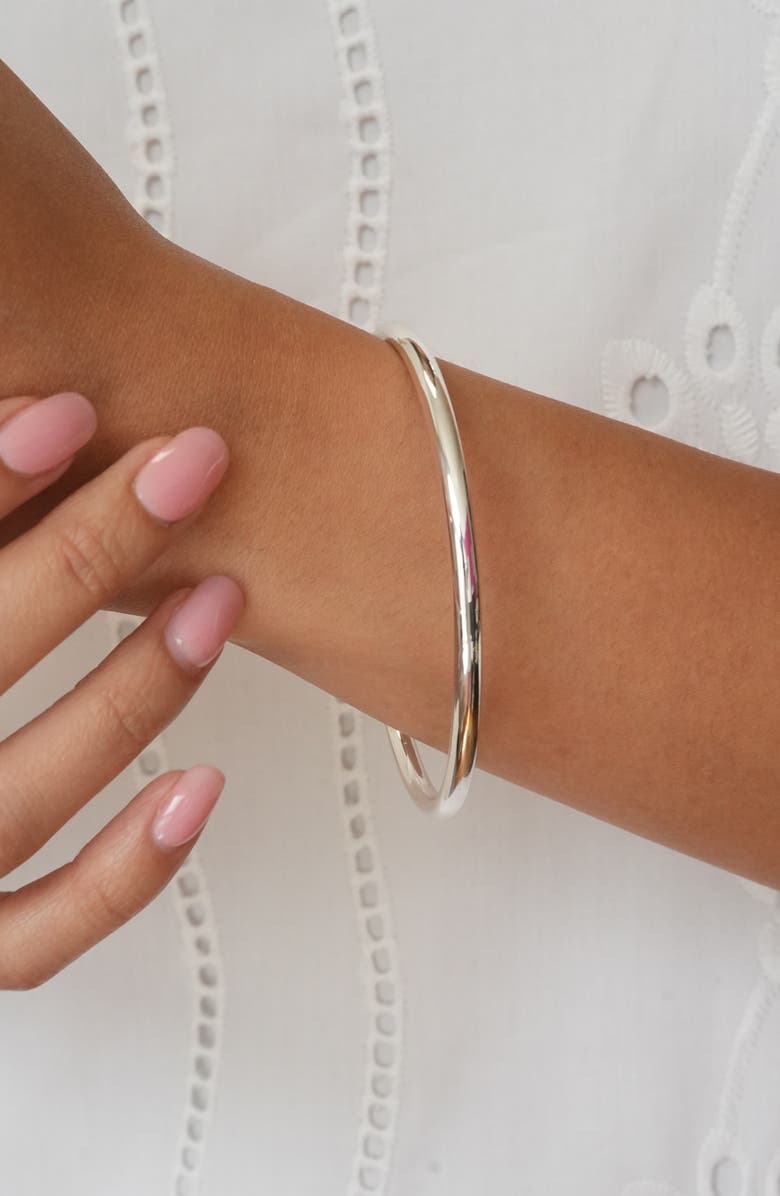 Argento Vivo Sterling Silver High Polish Bangle, Alternate, color, Silver