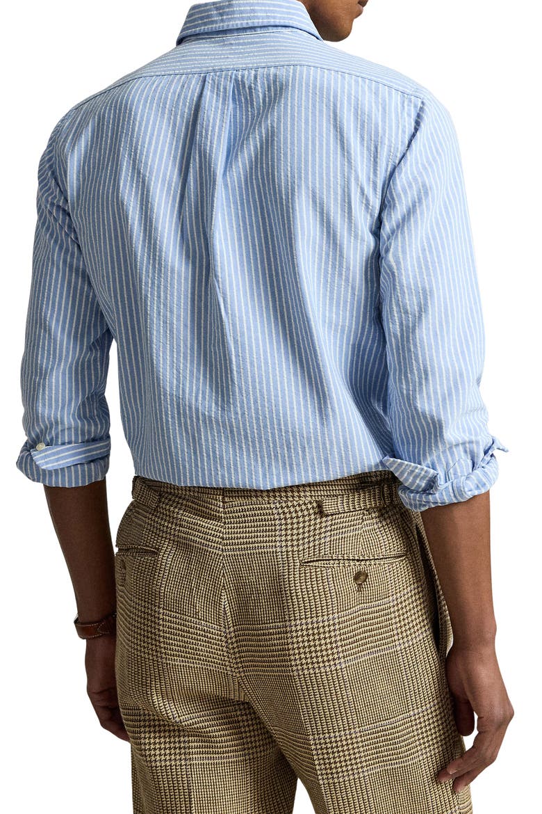 Classic Fit Stripe Cotton Seersucker Button-Down Shirt, Alternate, color, 7124A BSR BLUE WHITE