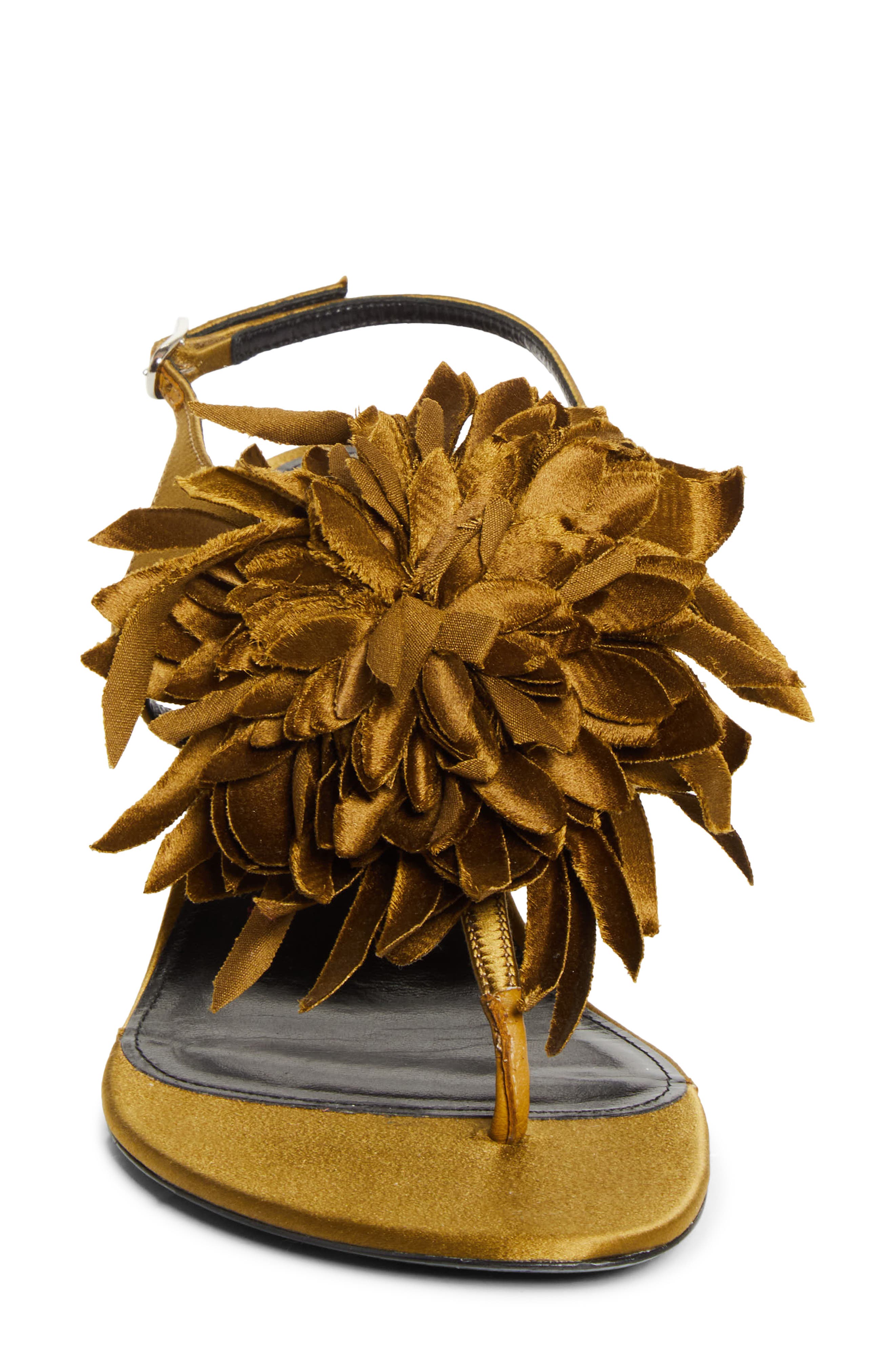 Proenza Schouler Satin Flower Sandal, Alternate, color, Pistachio