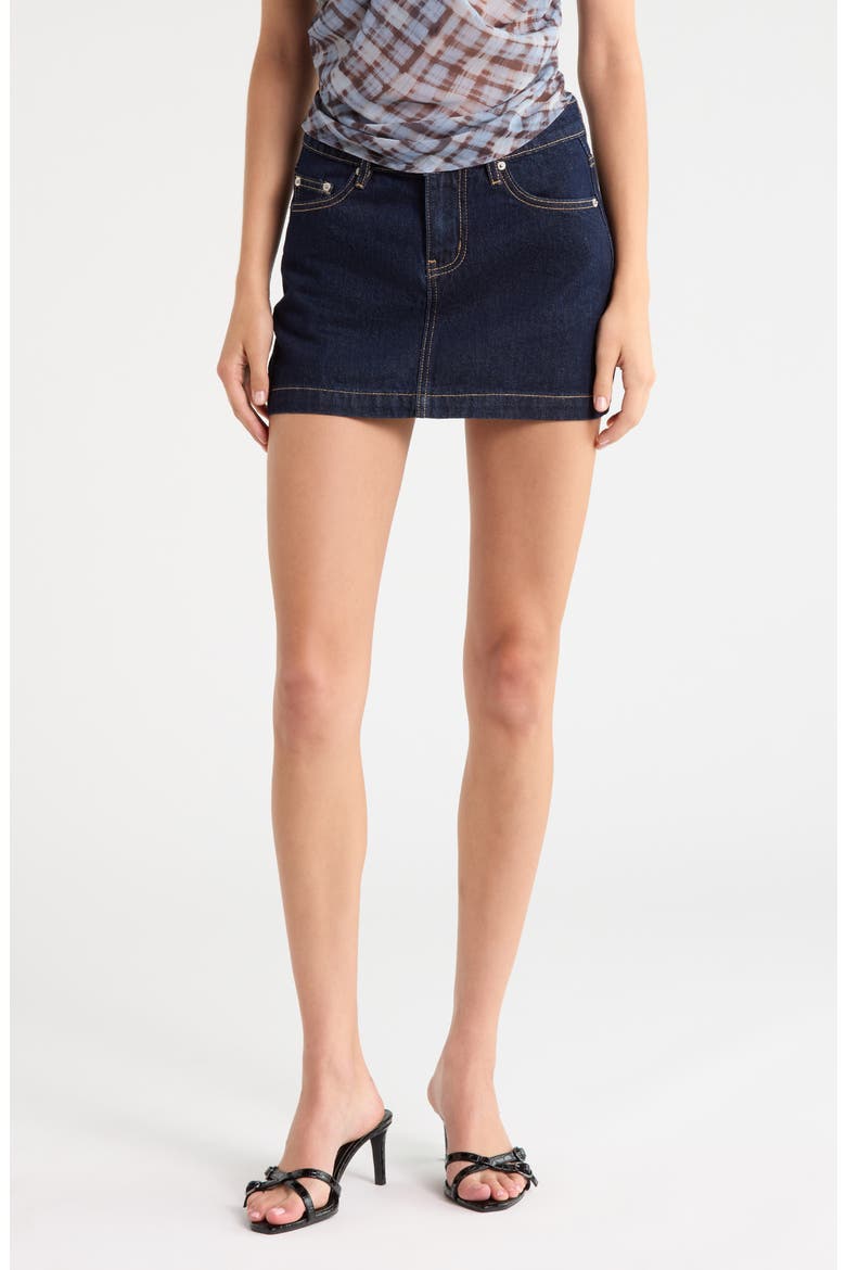 Nickei Denim Miniskirt, Main, color, BLUE