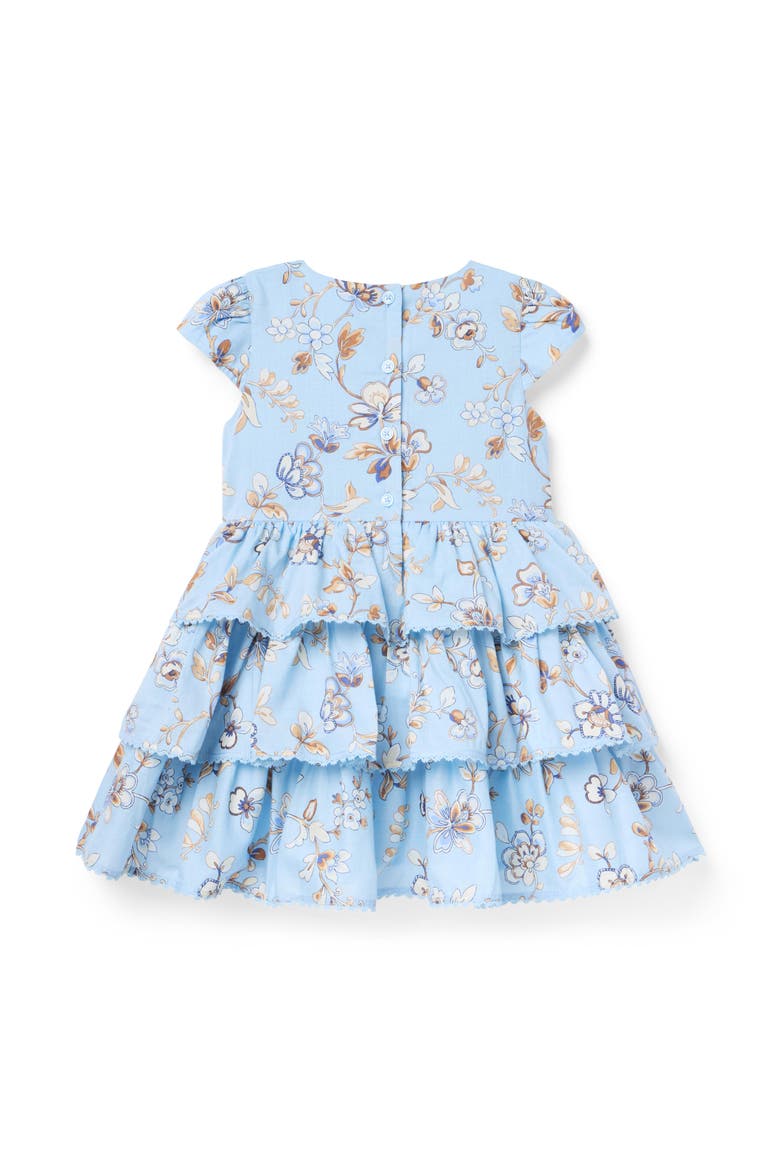 Floral Tiered Ruffle Dress, Alternate, color, Blue