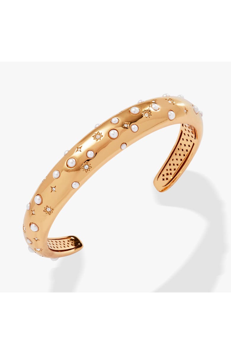 Alex and Ani Pearl and Crystal Cuff Bracelet, Main, color, Pearl