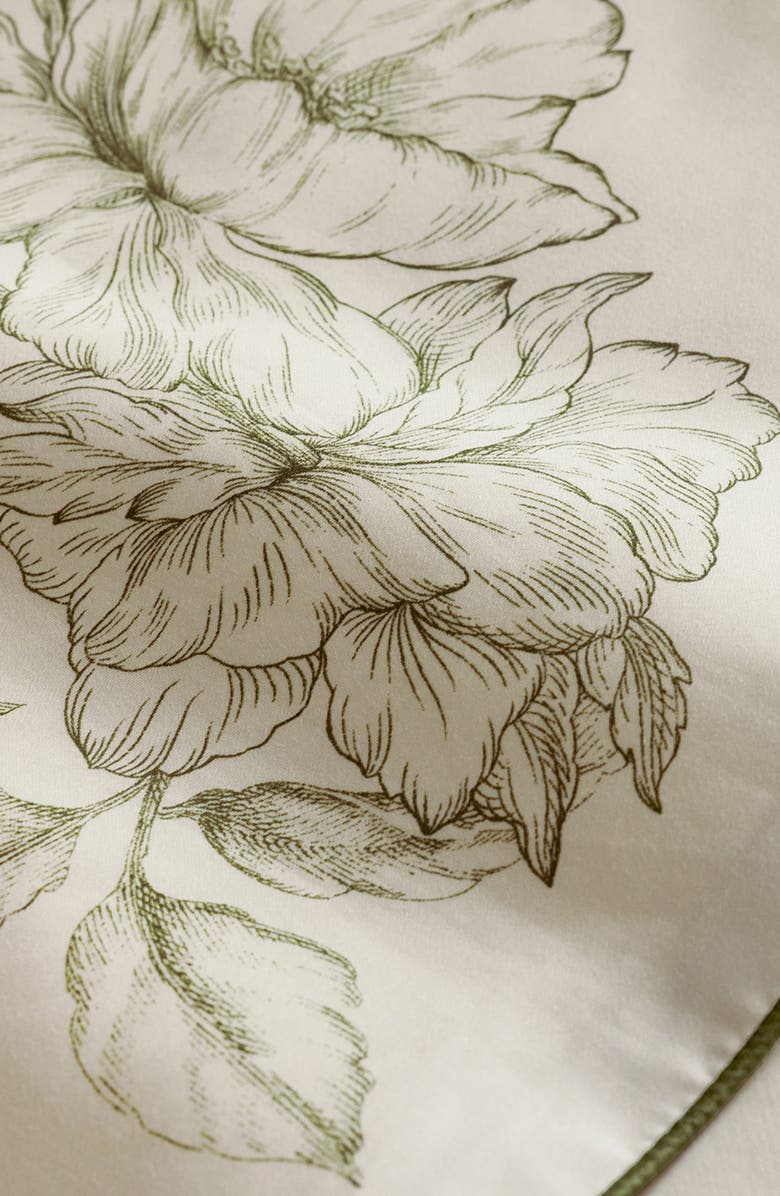 Boll & Branch Signature Floral Piped Edge Sheet Set, Alternate, color, Cream/ Olivine