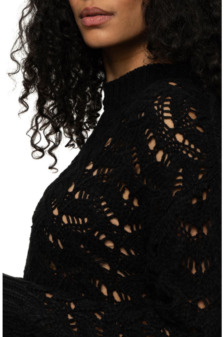 Boheme Open Stitch Sweater, Alternate, color, BLACK