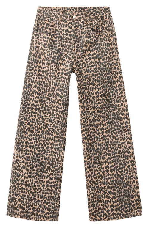 Mango Leopard Print Straight Leg Jeans In Animal Print