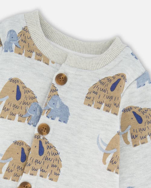 Deux Par Deux One-piece Fleece Romper Mammoth In Neutral