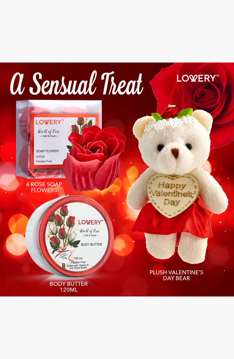 Lovery Valentine's and holiday Spa Gift Basket, Alternate, color, Red Rose Scented