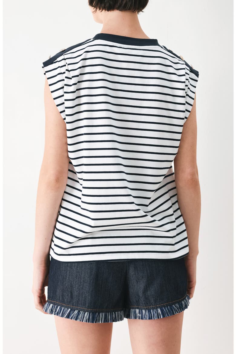 Striped Sleeveless T-Shirt, Alternate, color, WHITE/ NAVY