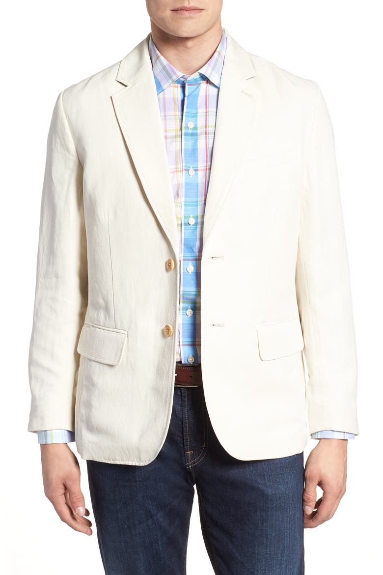 Monterey Silk & Linen Blazer, Main, color, WARM SAND