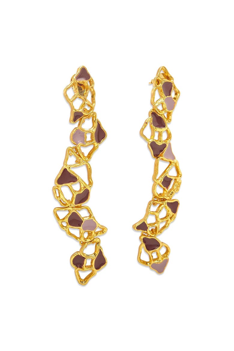 Gaia Drop Earrings, Alternate, color, Gold Plated