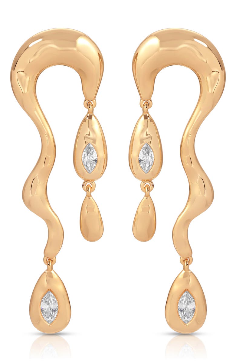 Ettika Melting Metal Drop Earrings, Main, color, Gold
