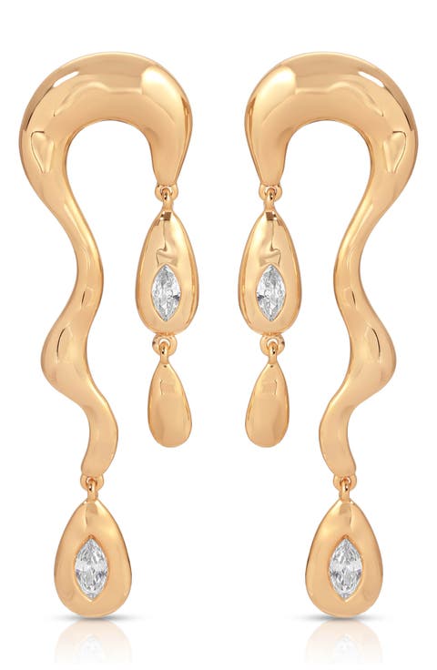 Melting Metal Drop Earrings