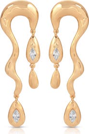 Ettika Melting Metal Drop Earrings