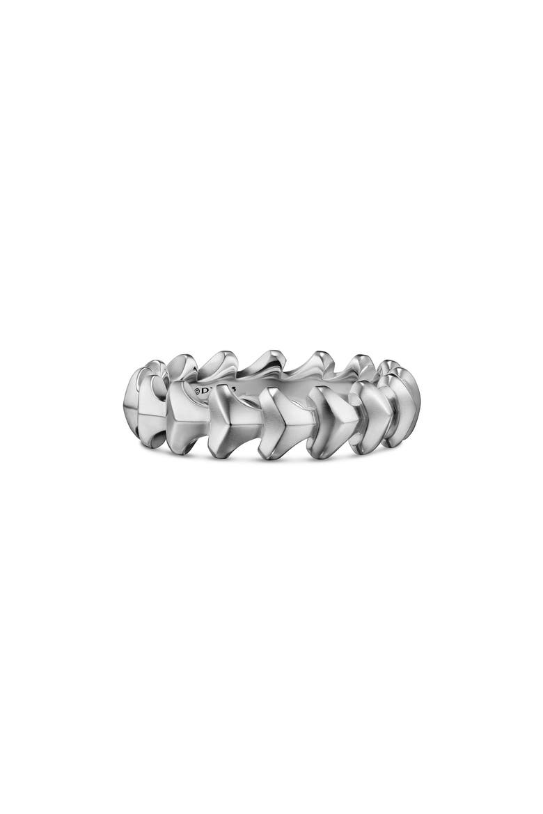 Men's Armory Band Ring in Black Titanium, 6.2mm, Alternate, color, SILVER