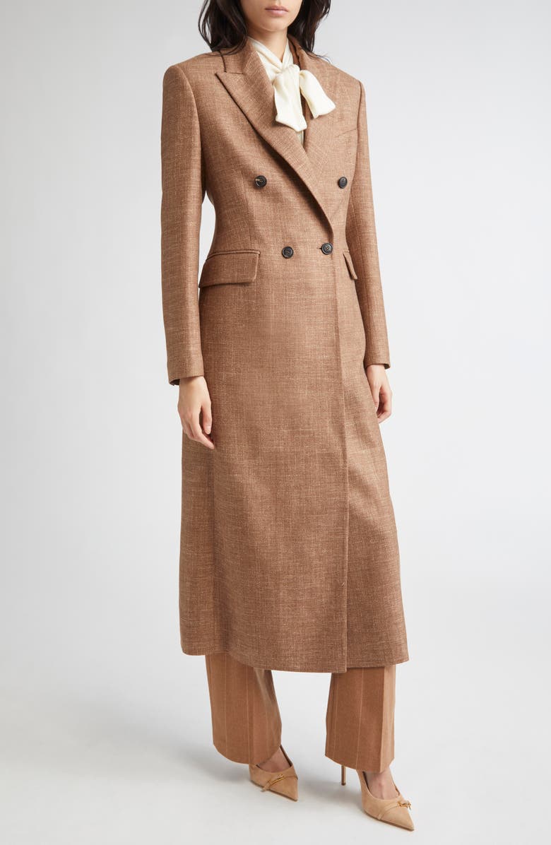 Eleventy Longline Wool & Silk Blend Coat, Alternate, color, 
