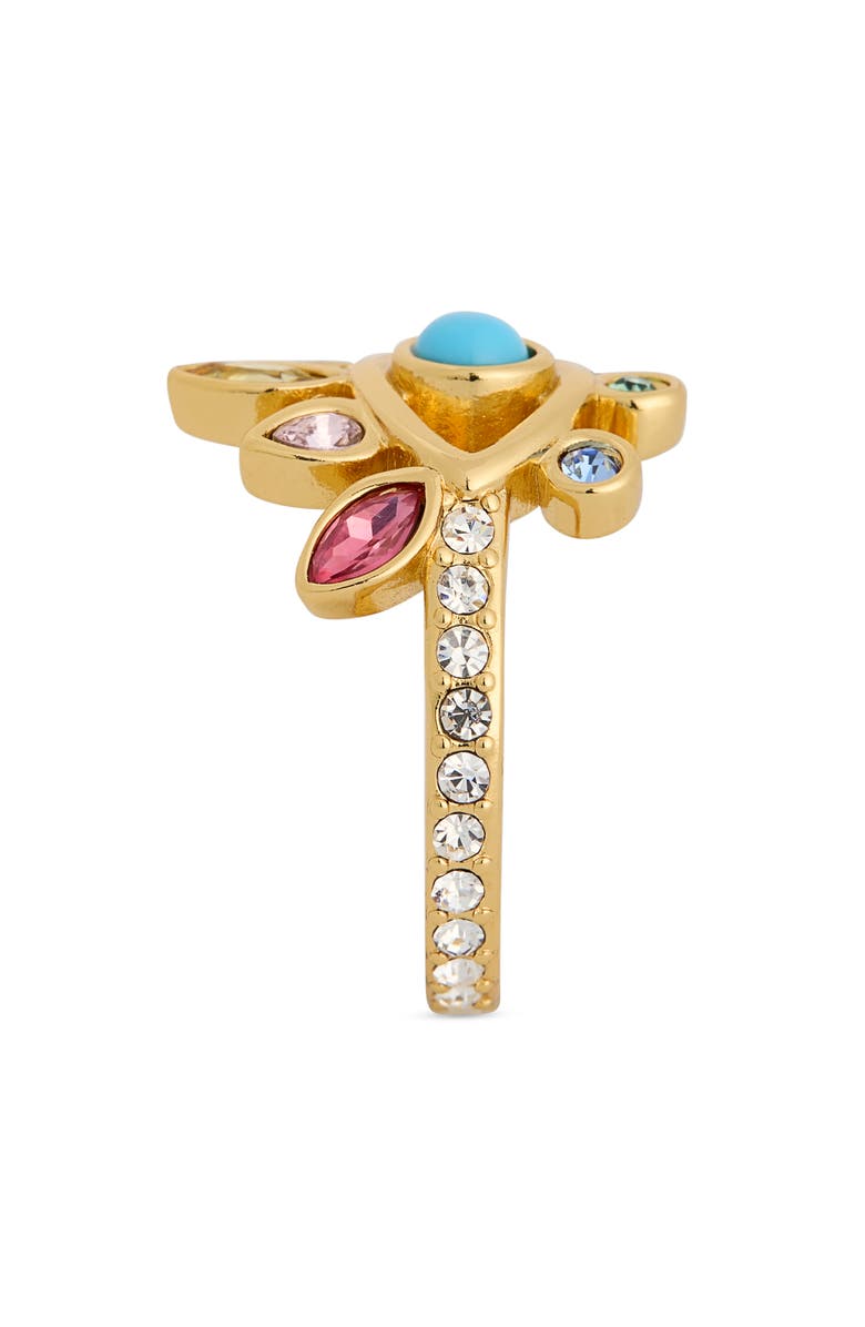 Kurt Geiger London Rainbow Crystal Evil Eye Cocktail Ring, Alternate, color, Gold/ Multi
