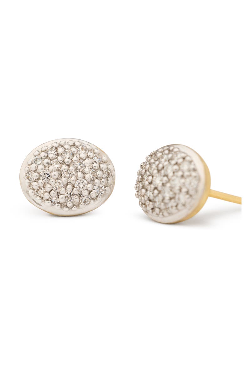 Siviglia Pavé Diamond Stud Earrings, Alternate, color, 18KY WHITE GOLD