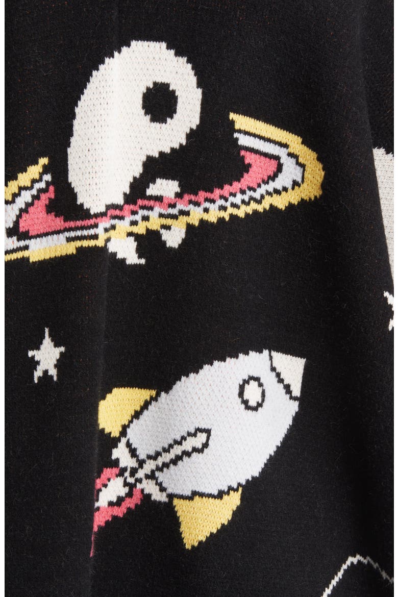 Outerspace Oversize Open Front Cardigan, Alternate, color, BLACK SPACE