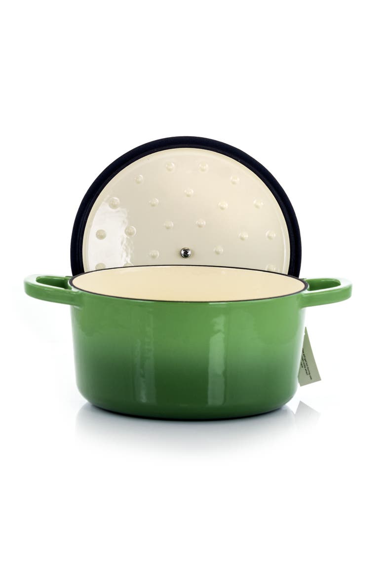 Artisan 2 Piece 3 Quarts Enameled Cast Iron Dutch Oven, Alternate, color, Pistachio Green