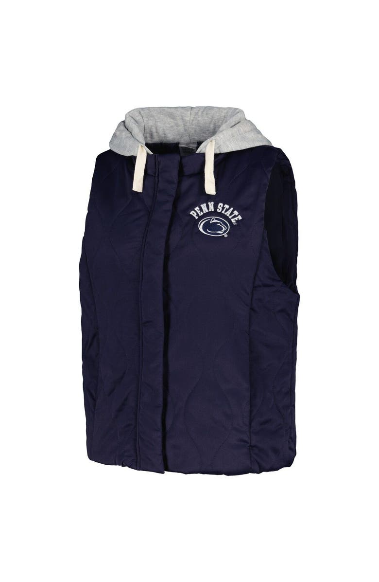 GAMEDAY COUTURE Women's Gameday Couture Navy Penn State Nittany Lions Headliner Full-Snap Hooded Puffer Vest, Alternate, color, 