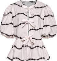 The Lulo Project Orquid Tie Front Stretch Cotton Top