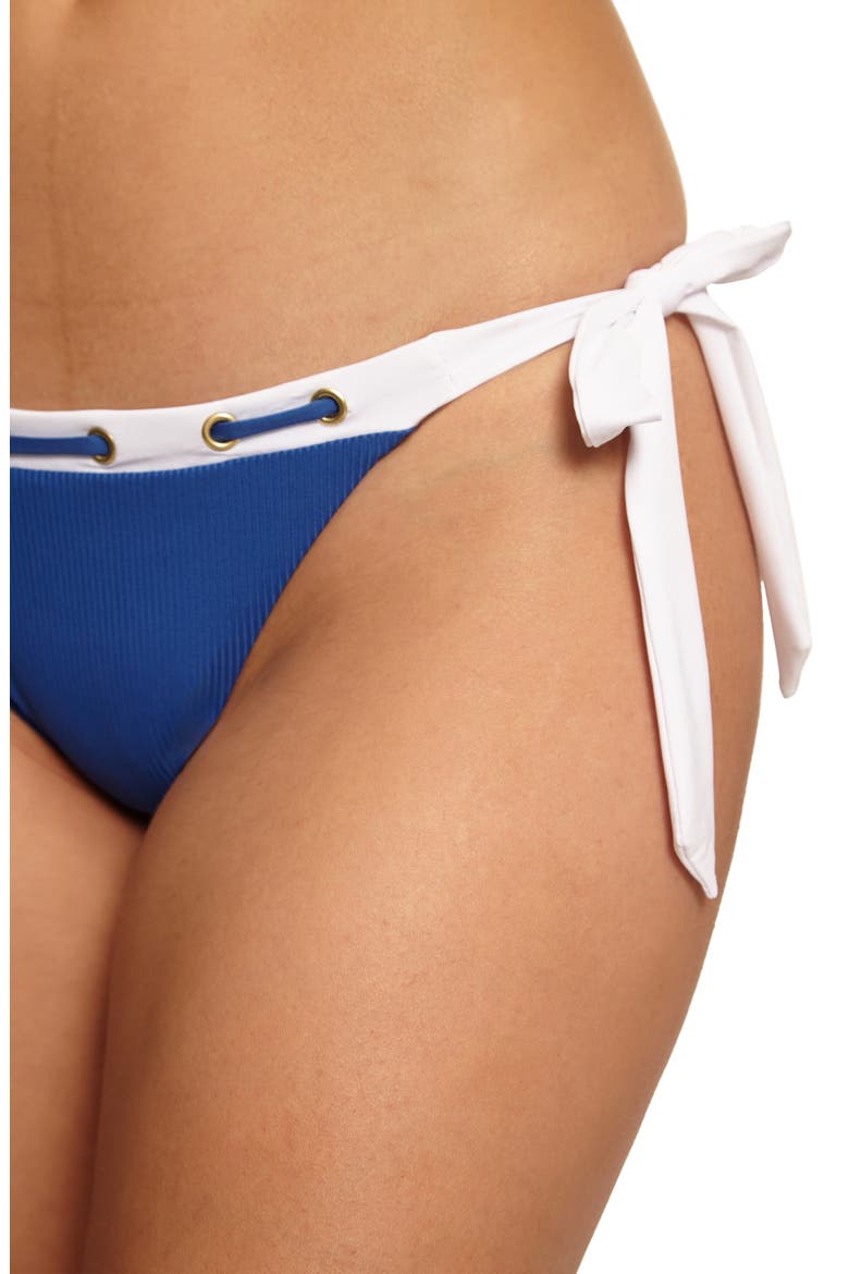 Yacht Club Side Tie Bikini Bottoms, Alternate, color, NAVY