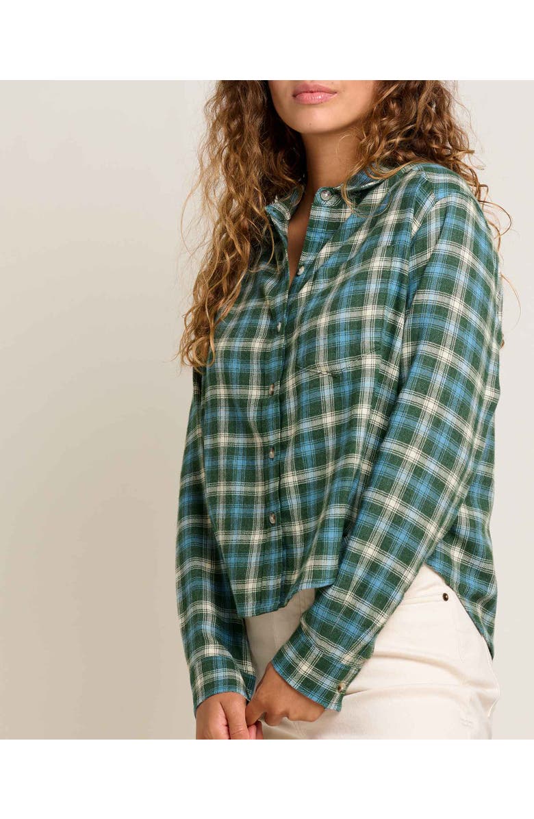Toad & Co Re-Form Flannel Boxy Long Sleeve Shirt, Alternate, color, Pasture Mini Check